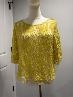 Fever Yellow Floral Lace Blouse